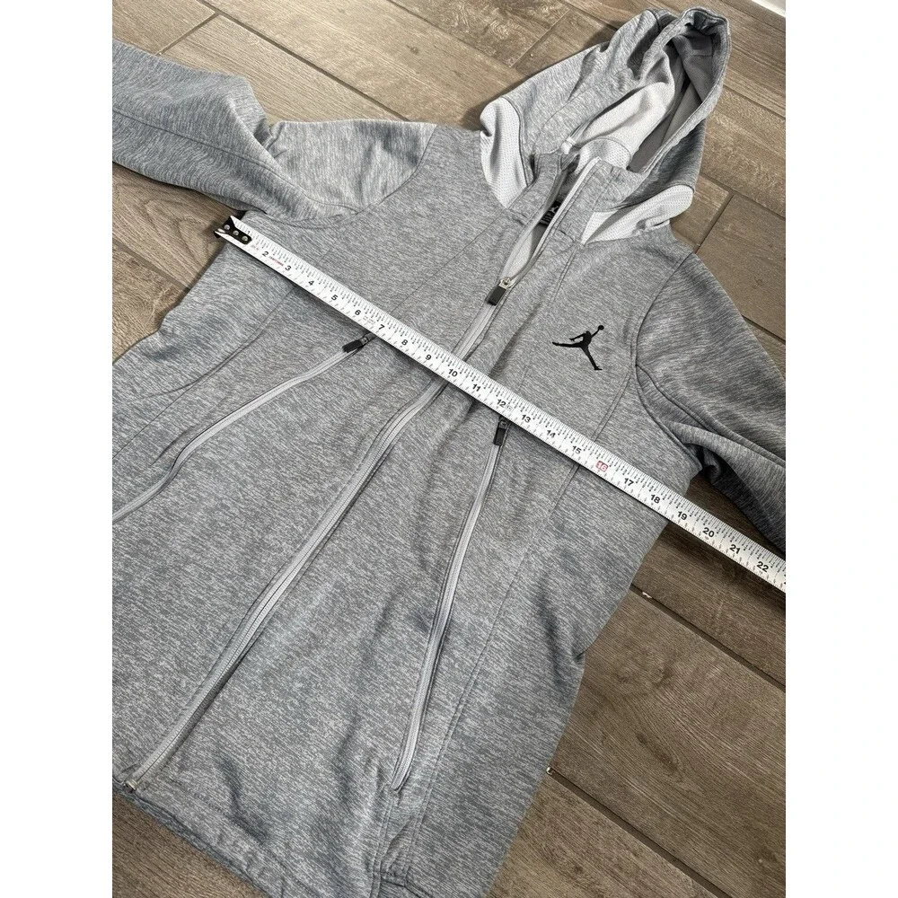 Air Jordan therma-fit Full Zip Mens Medium Gray Hoodie Fleece Lined Athletic